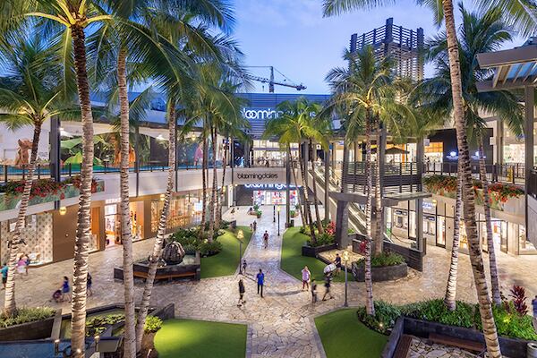 Ala Moana Center palm tree court