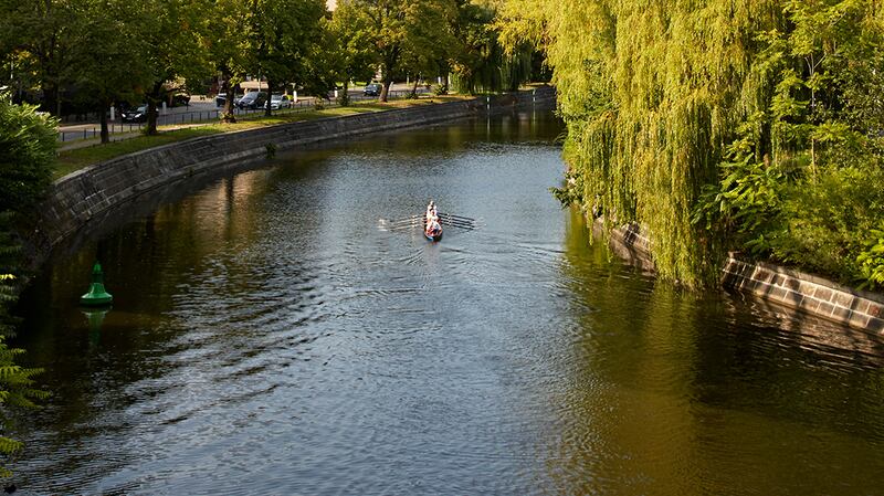 rowing on river in Berlin