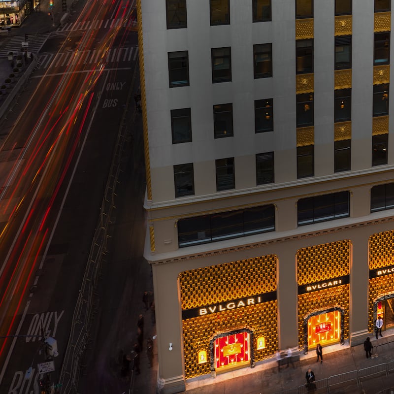 Bulgari exterior at night