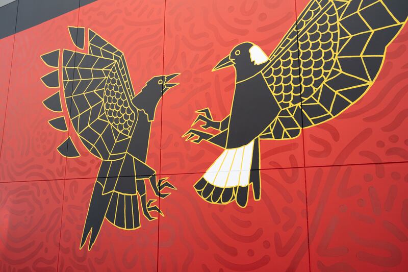 mural of two birds