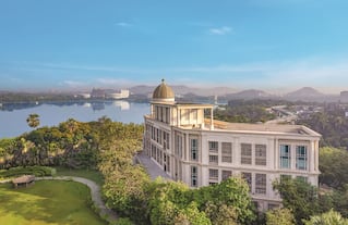 office building on lake in India