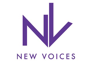 logo for new voices foundation