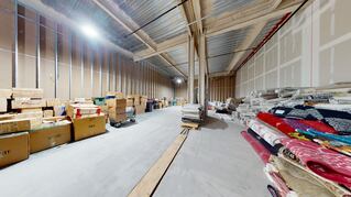 Crowded warehouse space